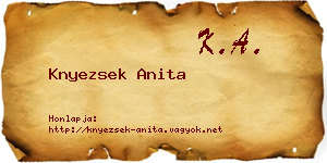 Knyezsek Anita névjegykártya